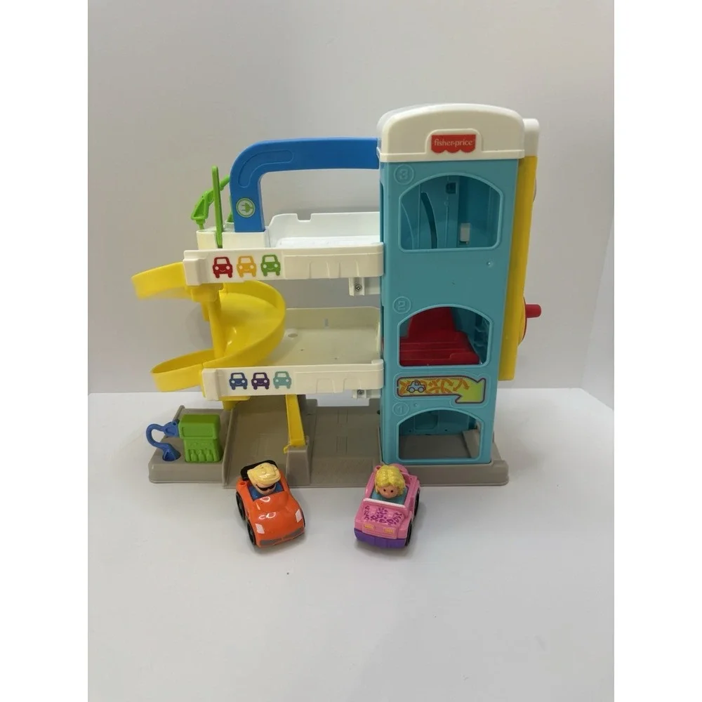 Fisher-Price Little People the Helpful Neighbor's Garage‎ w/ Two Cars Lift Bell